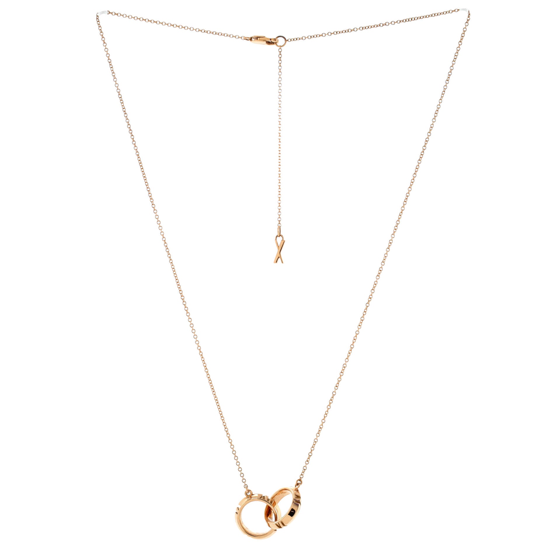 Atlas X Closed Interlocking Pendant Necklace 18K Rose Gold