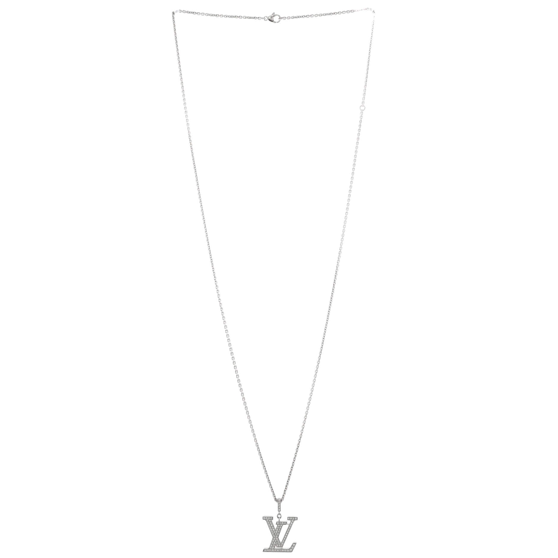 LV Idylle Blossom Pendant Necklace 18K White Gold and Diamonds