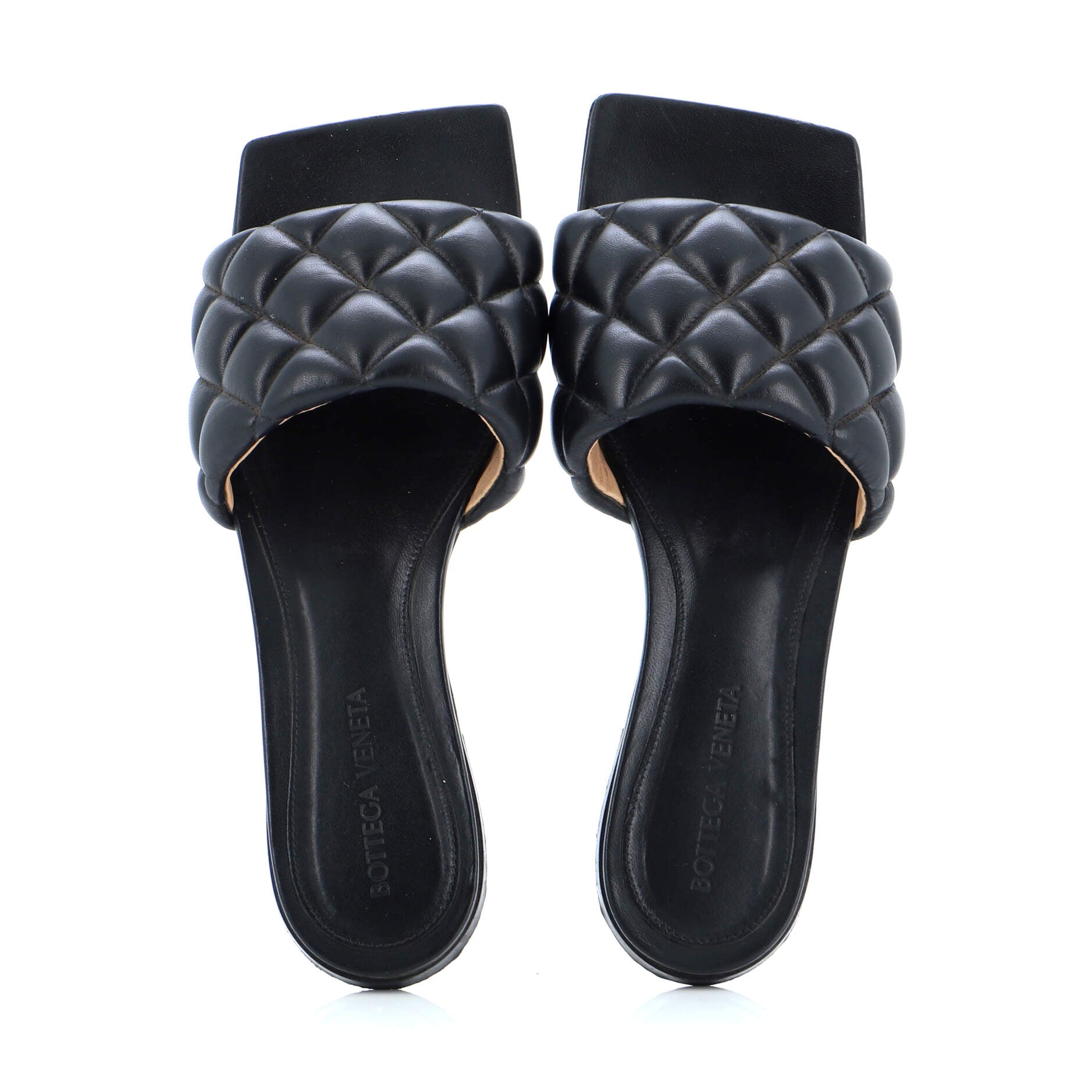 Women's Rubber Lido Flat Sandals Quilted Embossed Leather