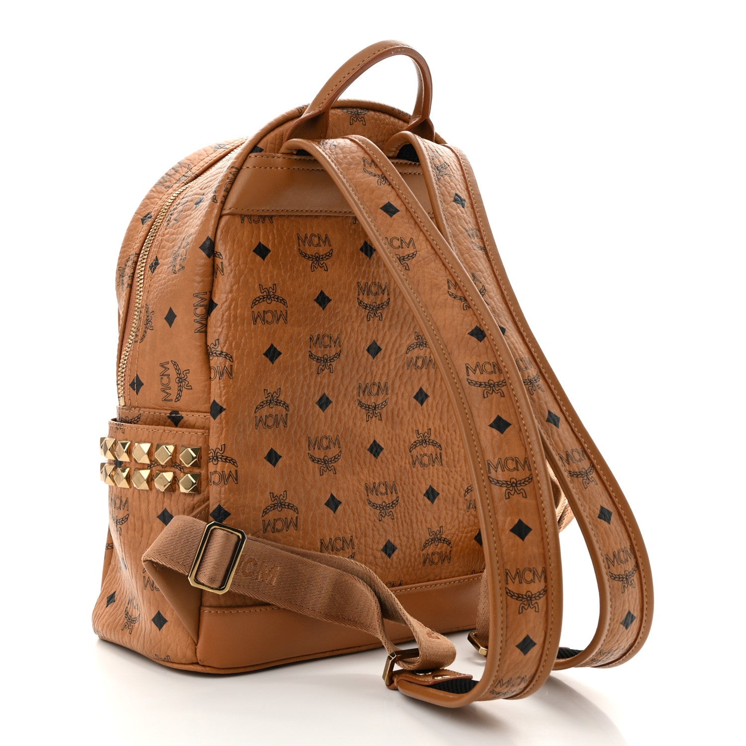 Visetos Small Side Stud Stark Backpack Cognac