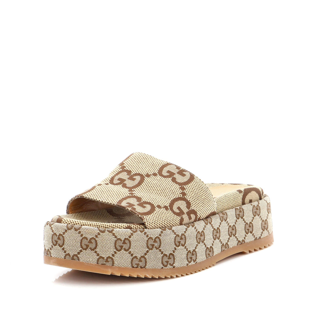 Women's Angelina Platform Slide Sandals GG Canvas