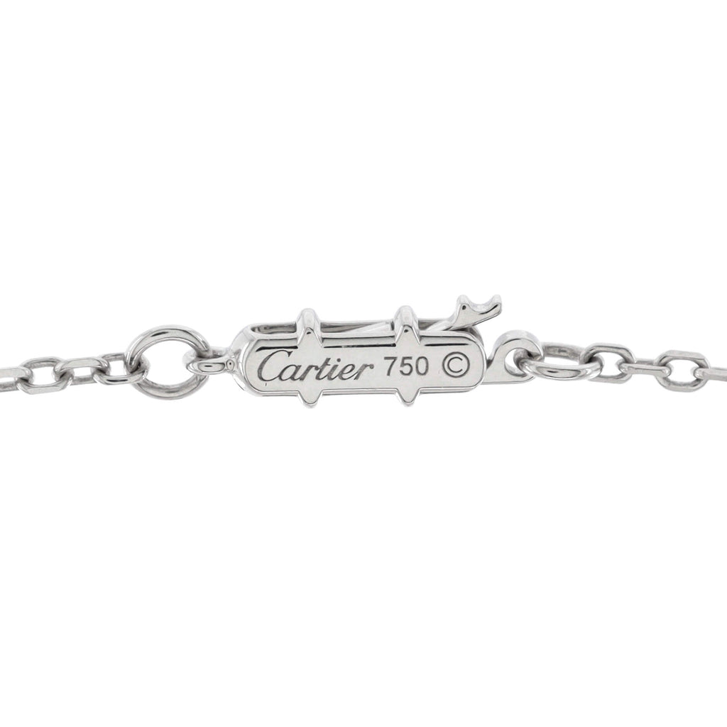 Agrafe Drop Pendant Necklace 18K White Gold with Diamonds, Onyx, and Rubelite