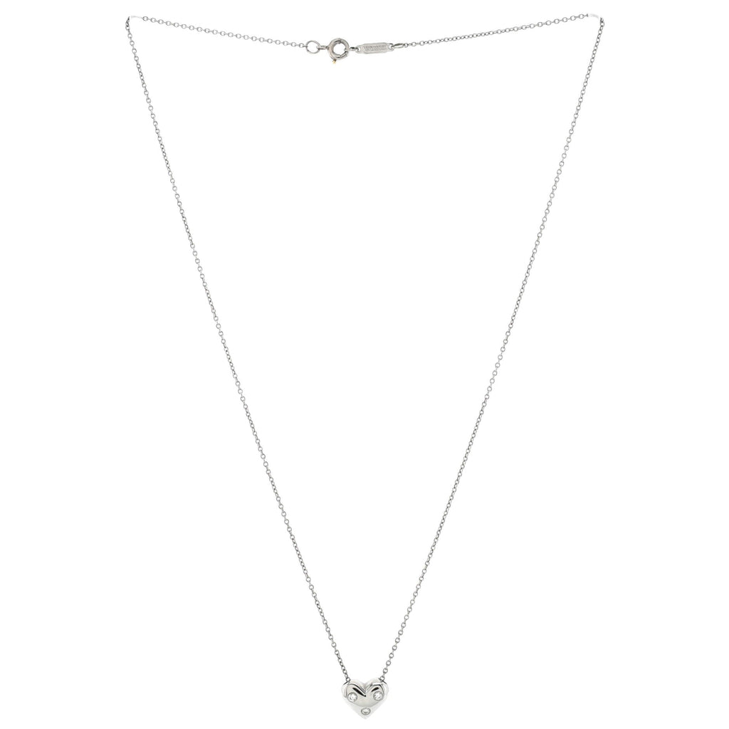 Etoile Heart 3 Diamond Pendant Necklace Platinum with Diamonds