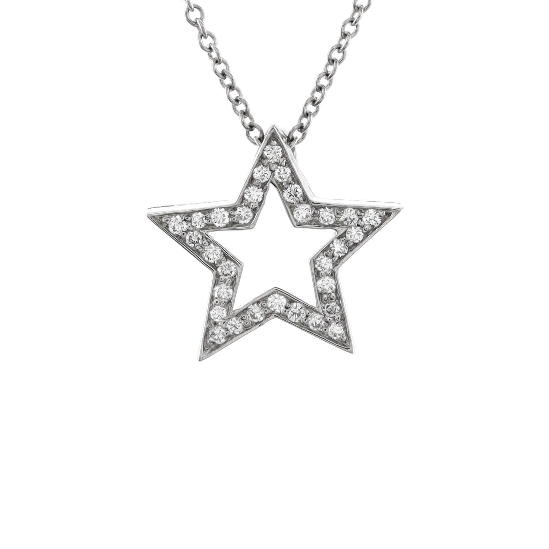 Star Pendant Necklace Platinum with Diamonds