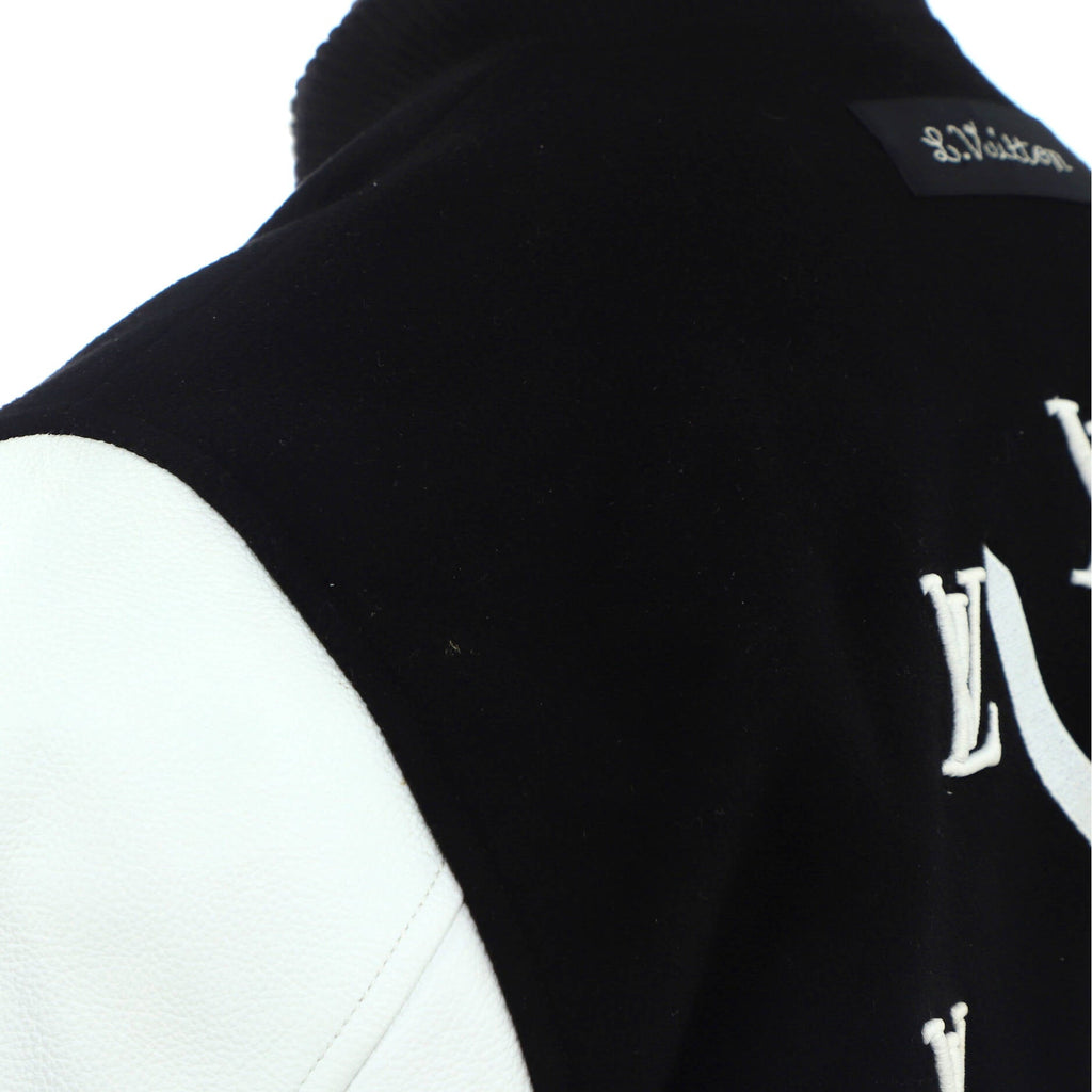 Men's Puppet Bomber Jacket Embroidered Wool and Leather