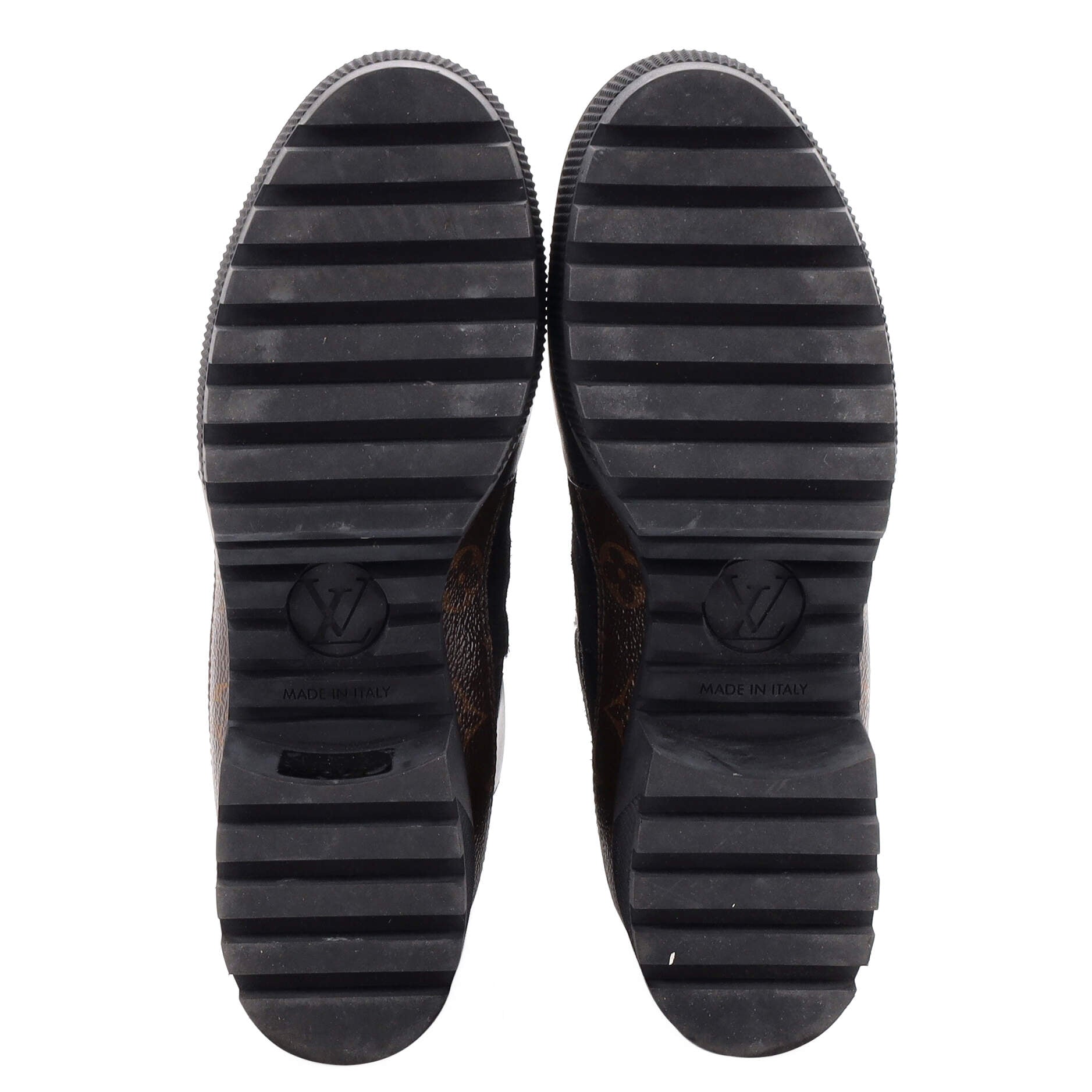 Women's Laureate Platform Desert Boots Suede with Monogram Canvas