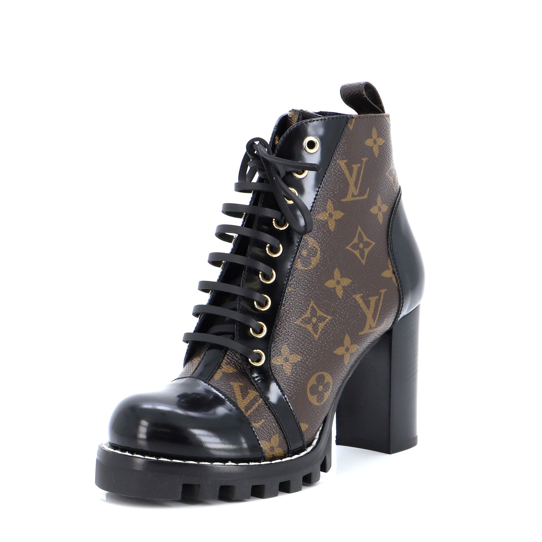 Women's Star Trail Ankle Boots Monogram Canvas with Patent