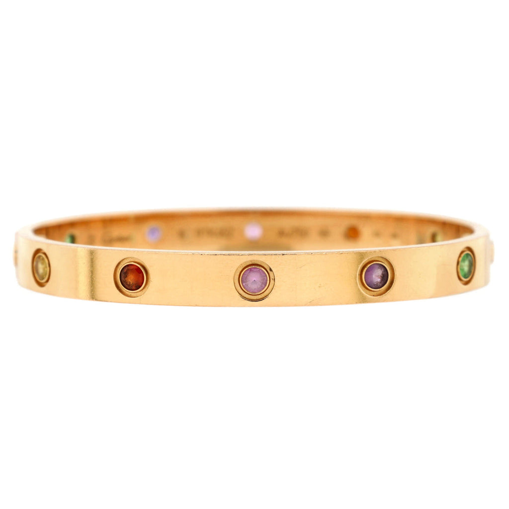 Love 10 Stone Bracelet 18K Rose Gold with Garnet, Amethyst and Sapphire
