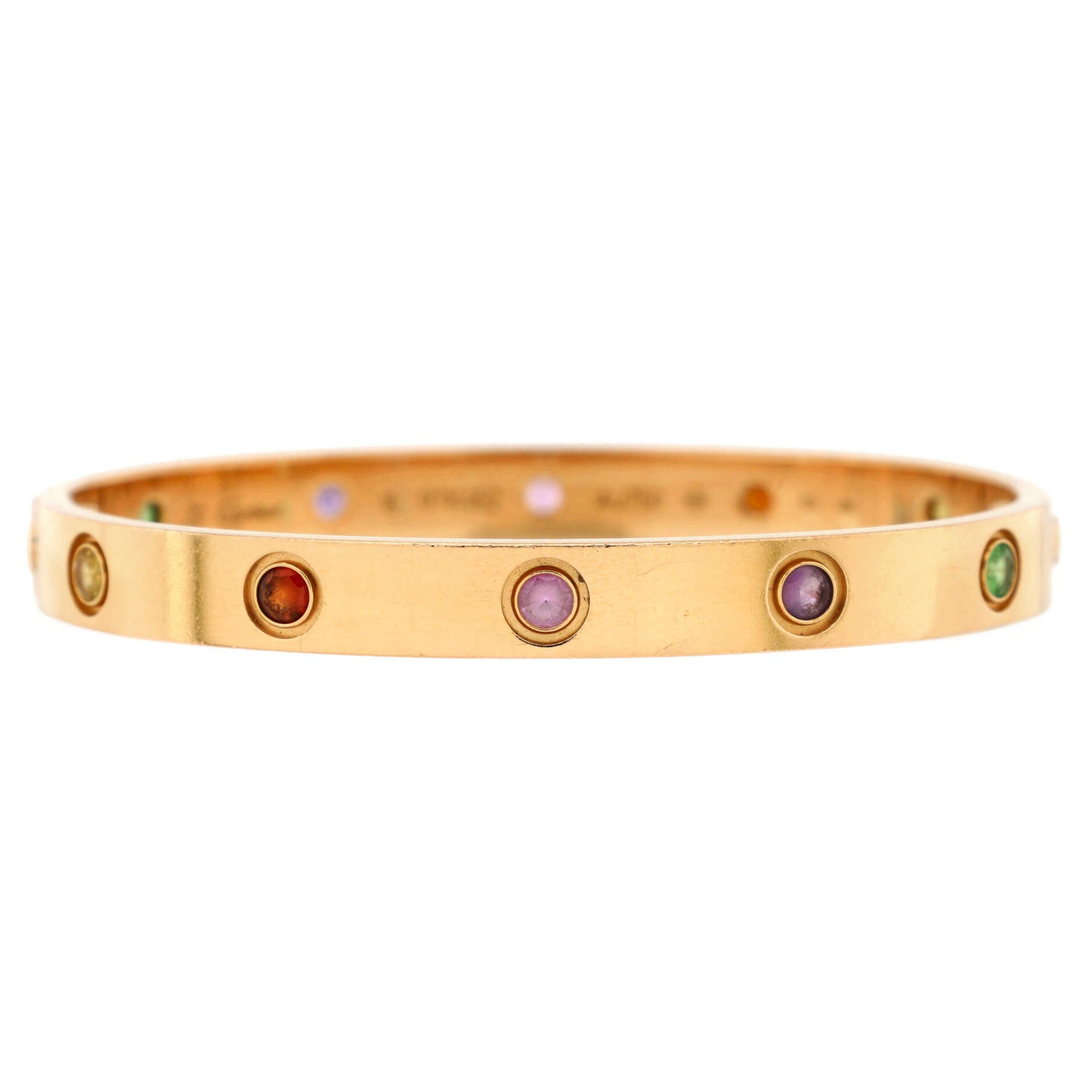 Love 10 Stone Bracelet 18K Rose Gold with Garnet, Amethyst and Sapphire
