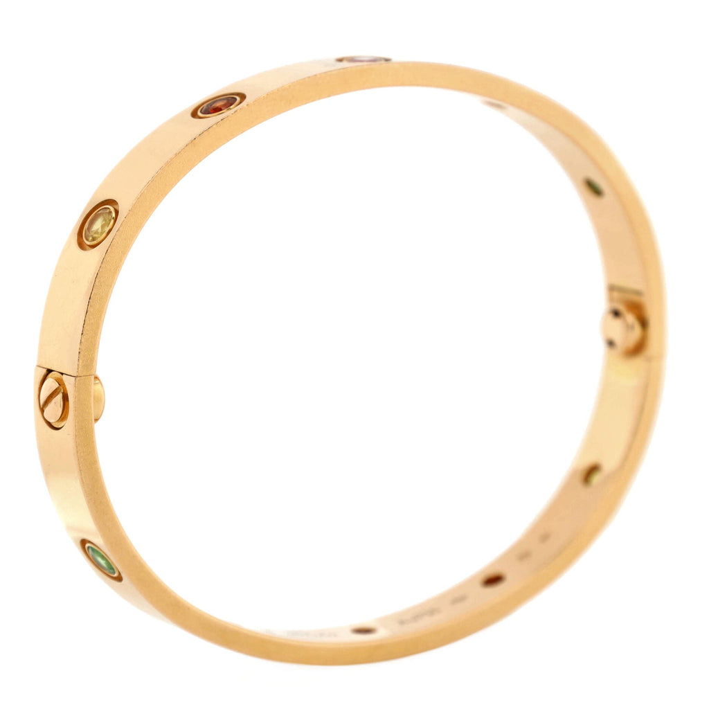 Love 10 Stone Bracelet 18K Rose Gold with Garnet, Amethyst and Sapphire