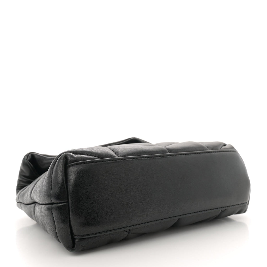 Lambskin Quilted Toy Loulou Puffer Monogram Chain Satchel Black