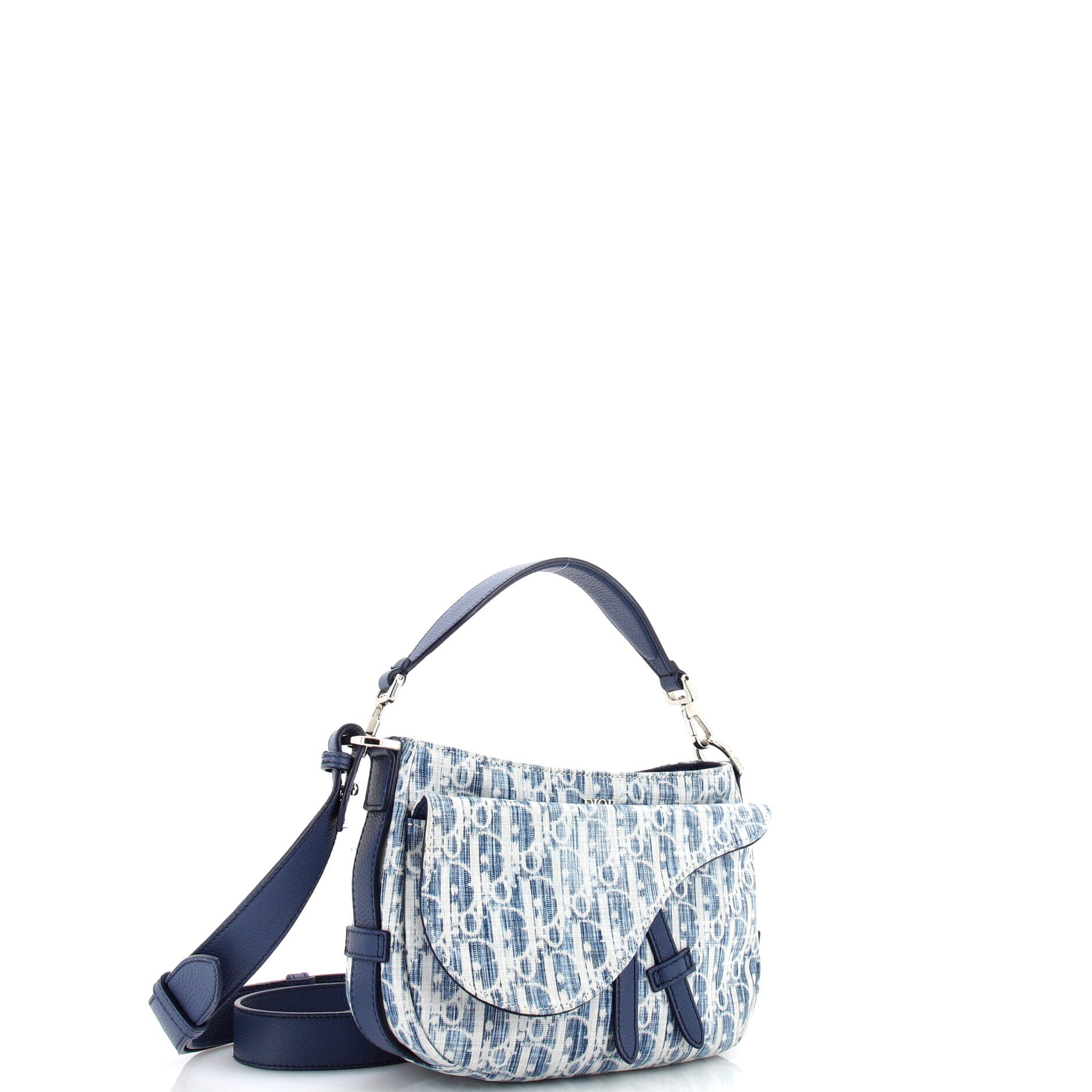 Saddle Soft Bag Kasuri Oblique Canvas Mini