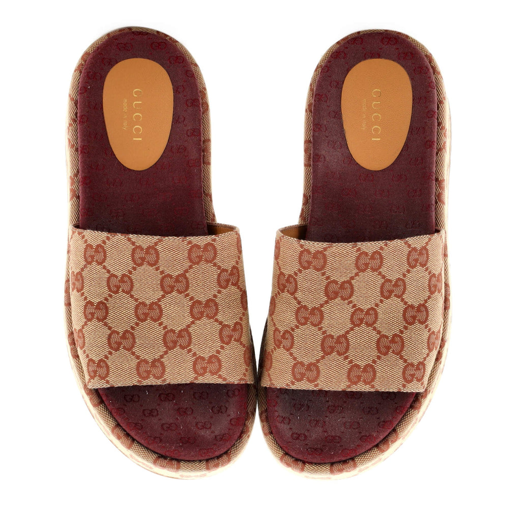 Women's Angelina Platform Slide Sandals GG Canvas