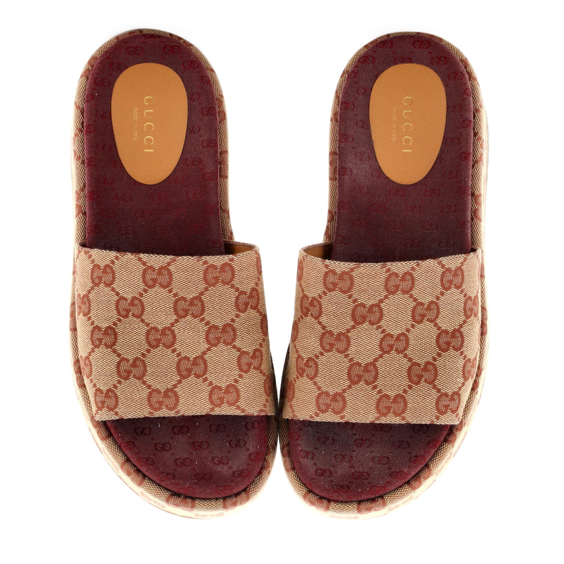 Women's Angelina Platform Slide Sandals GG Canvas