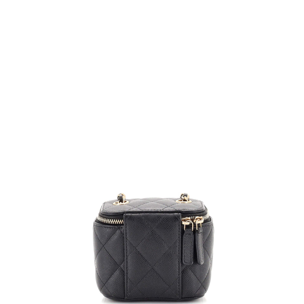 Classic Vanity Case with Chain Quilted Caviar Mini