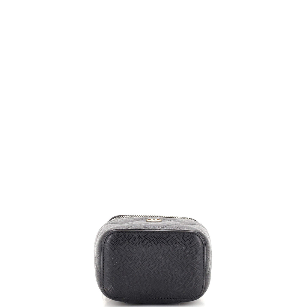 Classic Vanity Case with Chain Quilted Caviar Mini