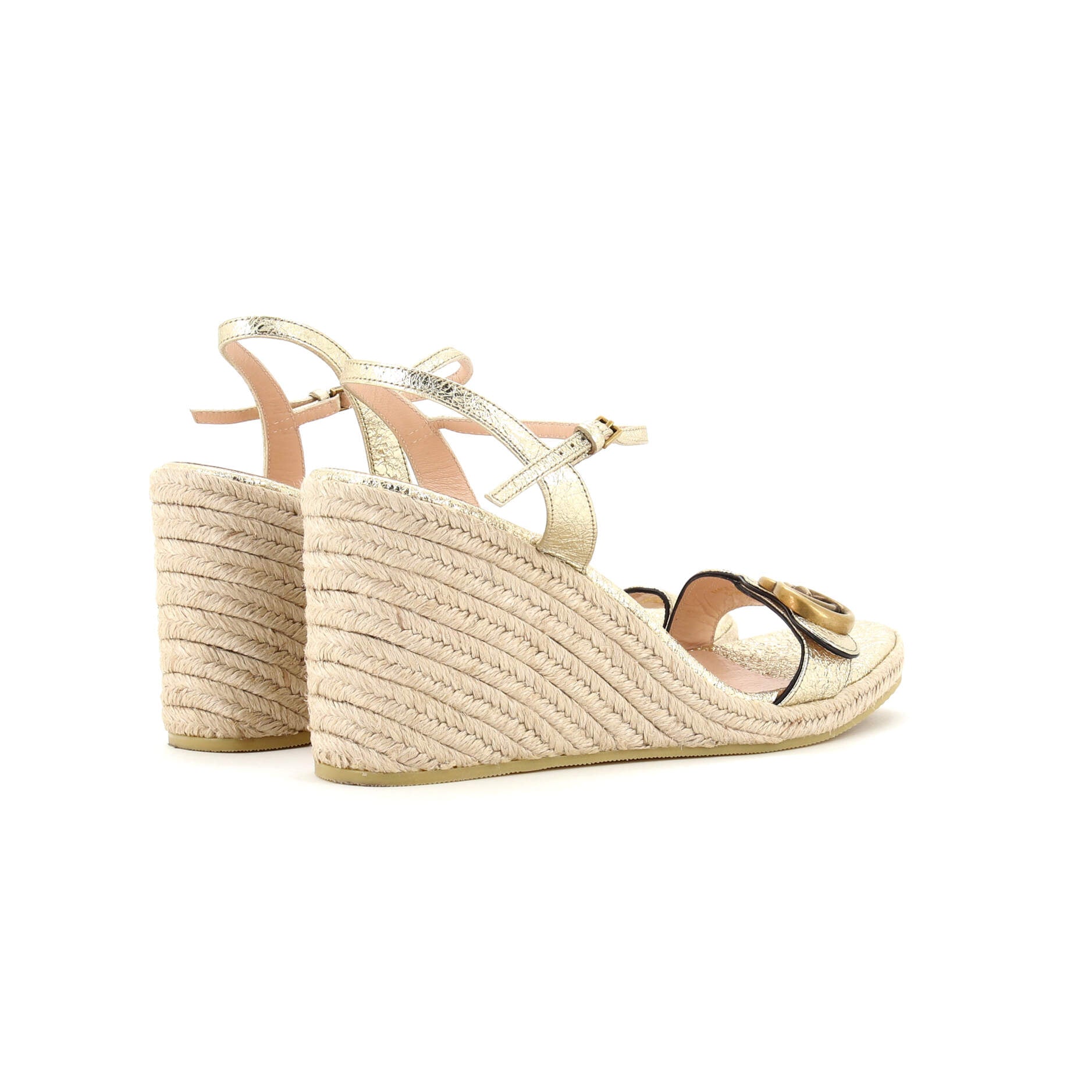 Women's GG Marmont Wedge Espadrille Sandals Leather