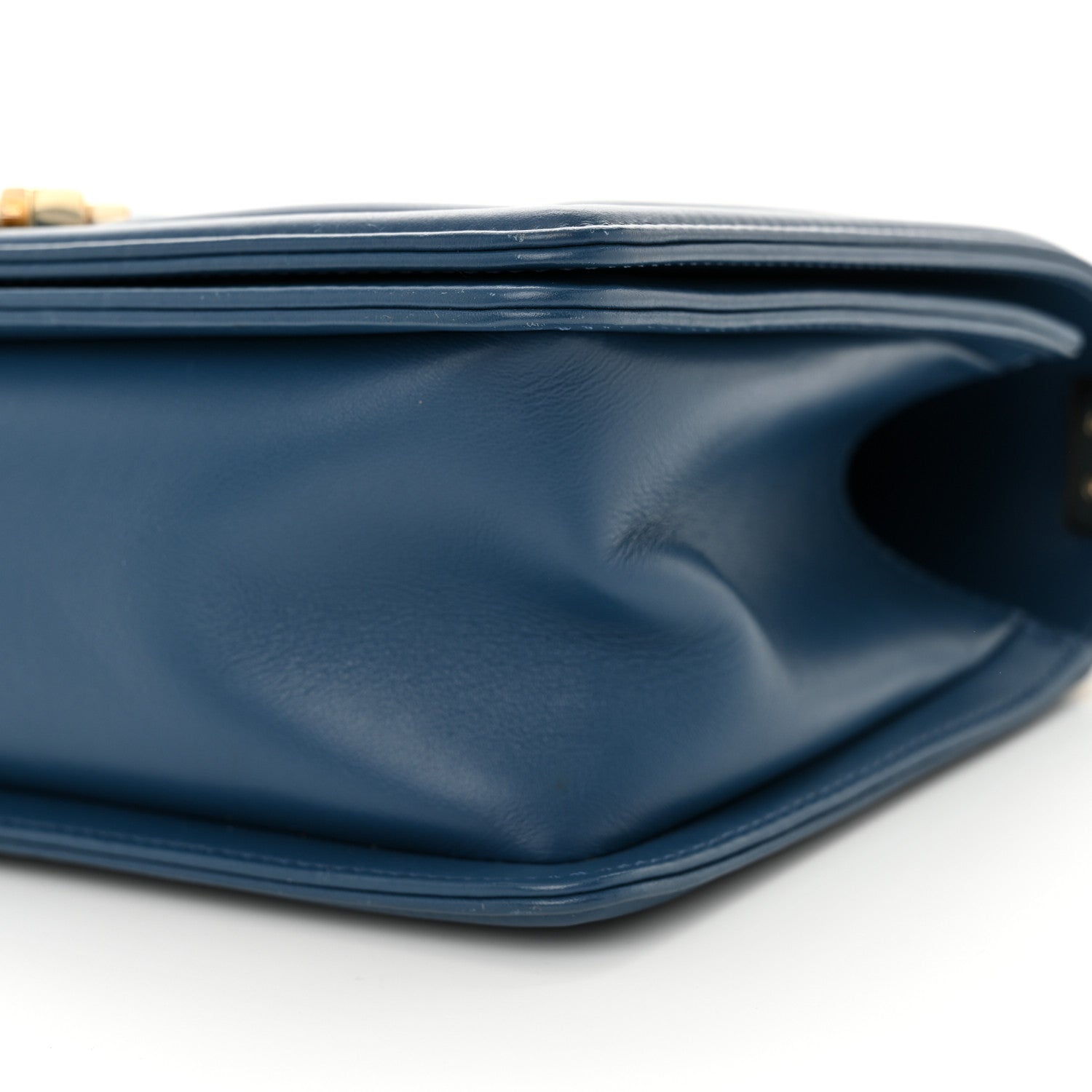 Lambskin Chevron Quilted Medium Boy Flap Blue