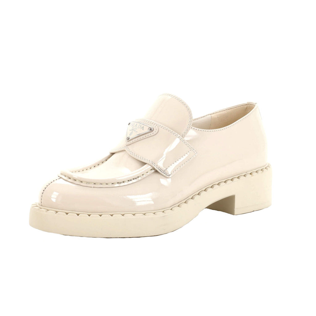 Women's Triangle Logo Loafers Spazzolato Leather