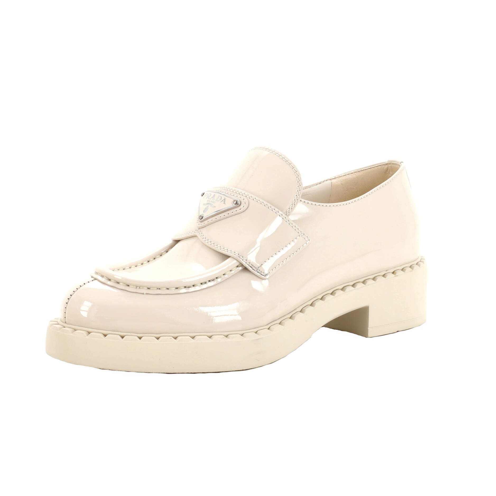 Women's Triangle Logo Loafers Spazzolato Leather
