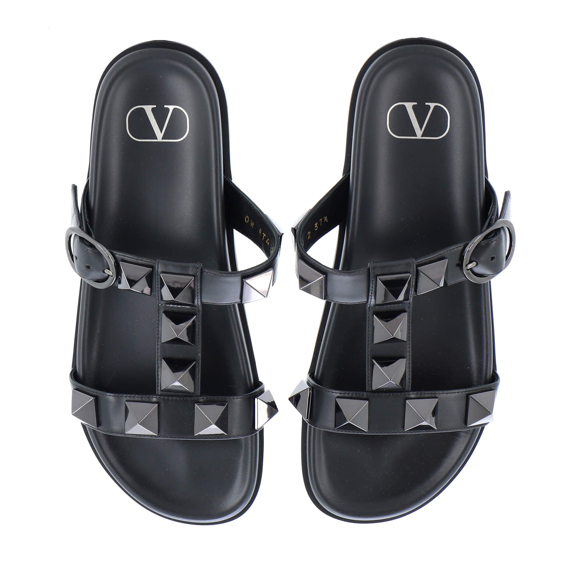 Women's Roman Stud Flat Sandals Leather