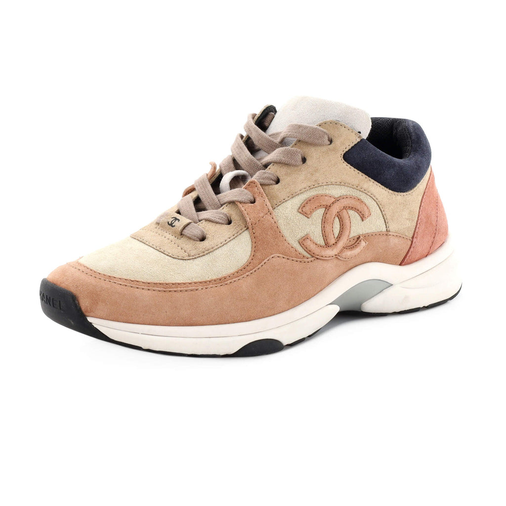 Women's CC Low-Top Sneakers Suede with Leather and Nylon