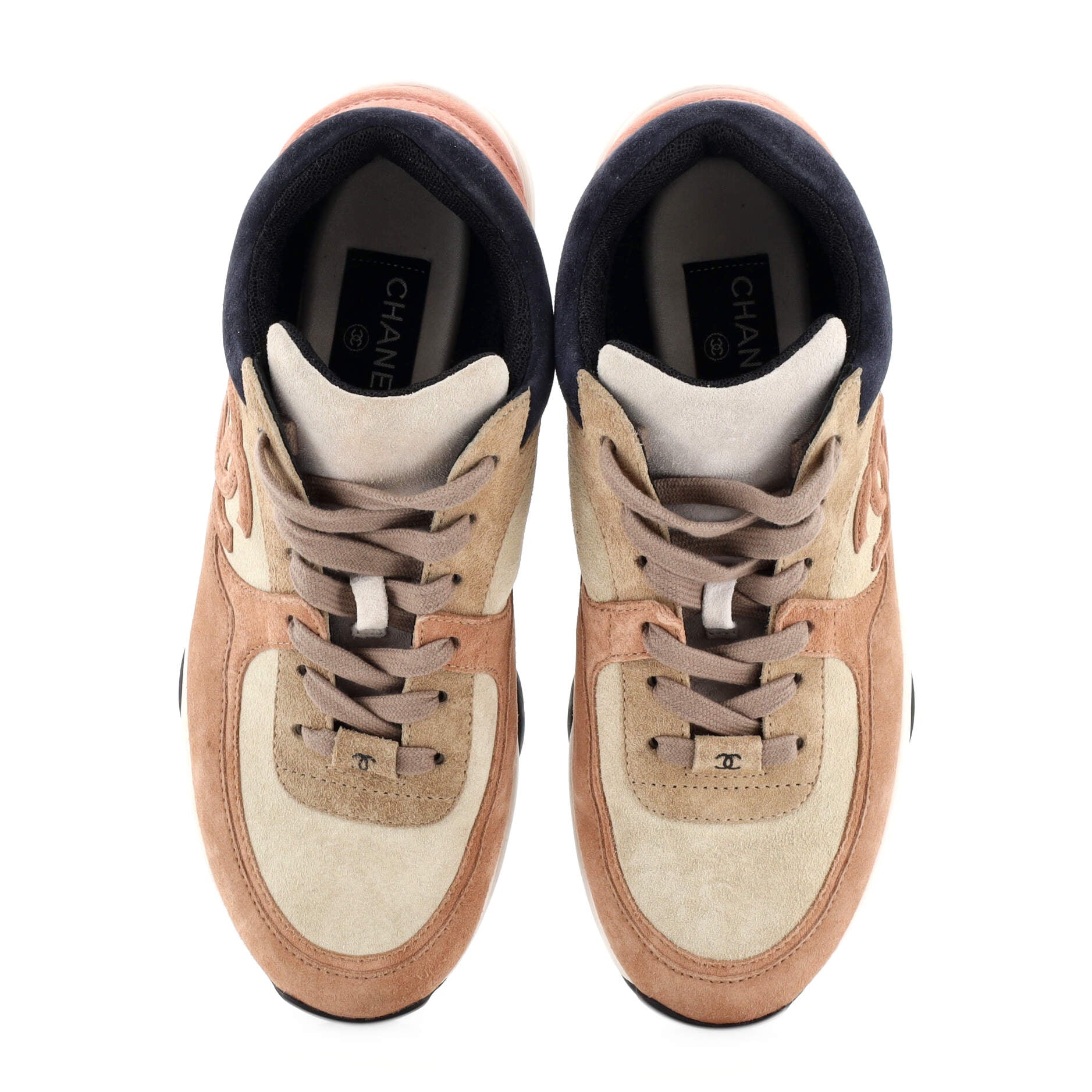Women's CC Low-Top Sneakers Suede with Leather and Nylon