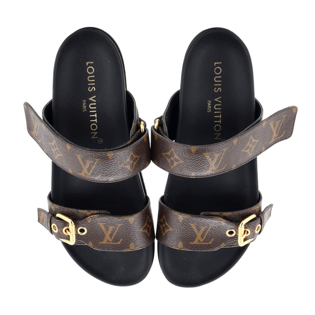 Women's Bom Dia Flat Mules Monogram Canvas