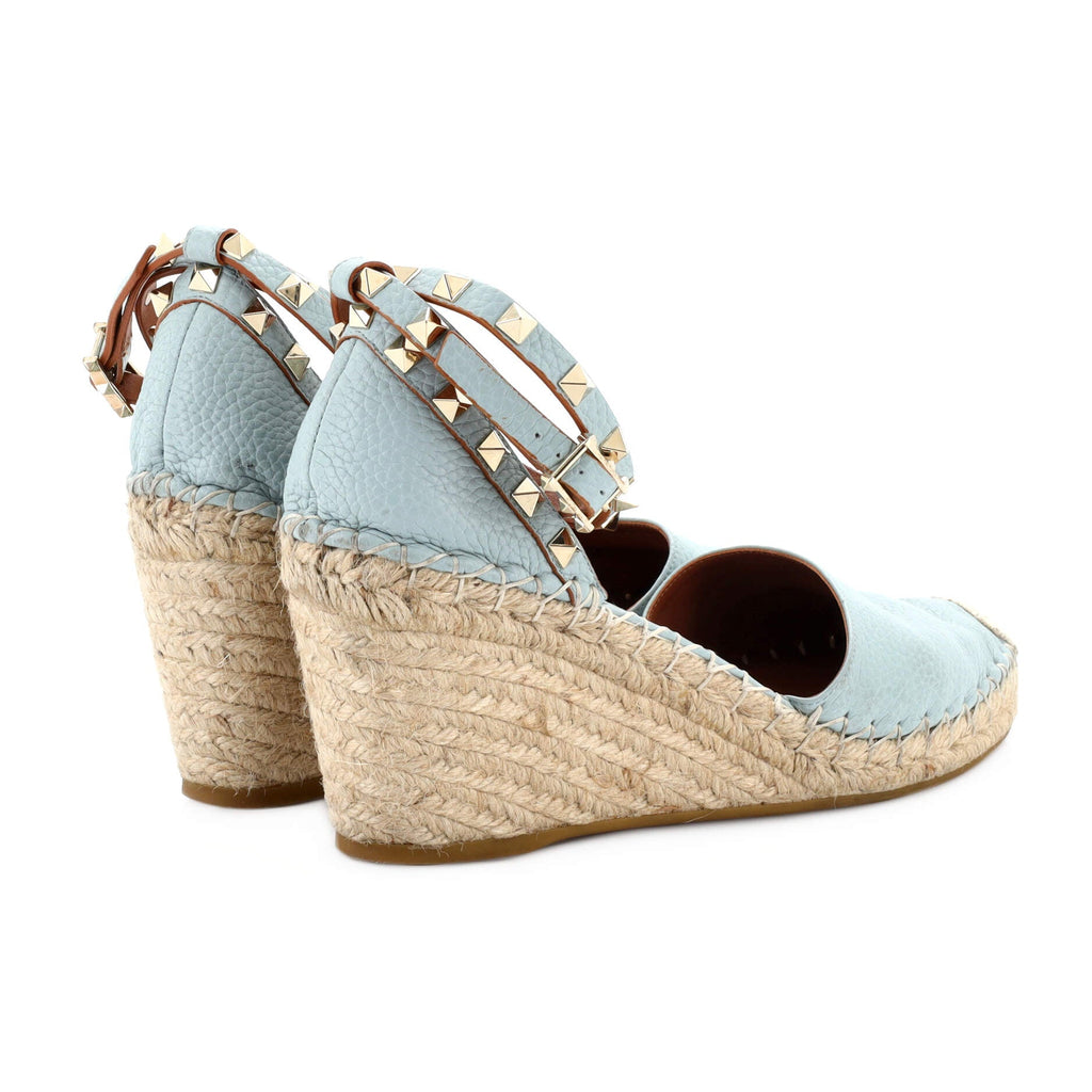 Women's Rockstud Wedge Espadrilles Leather