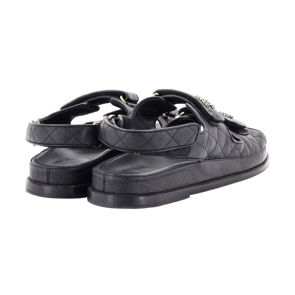 Women's Velcro Dad Sandals Quilted Leather