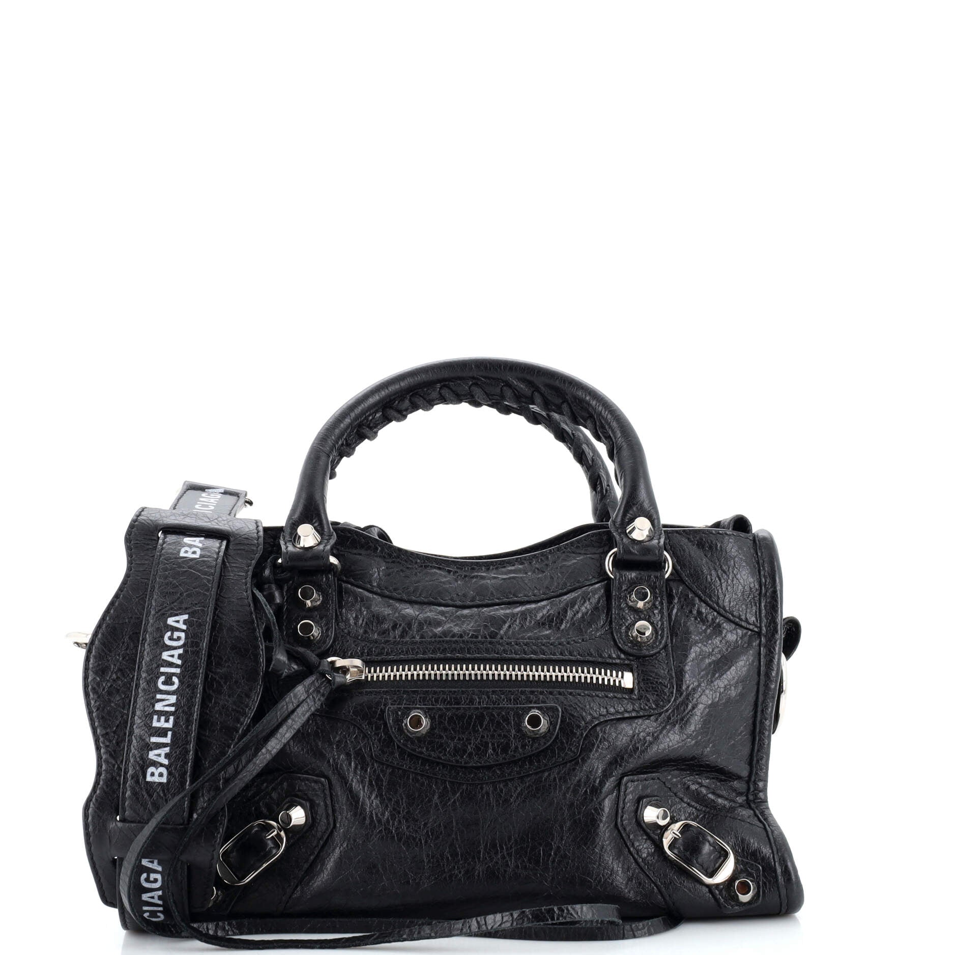 Logo Strap City Classic Studs Bag Leather Mini