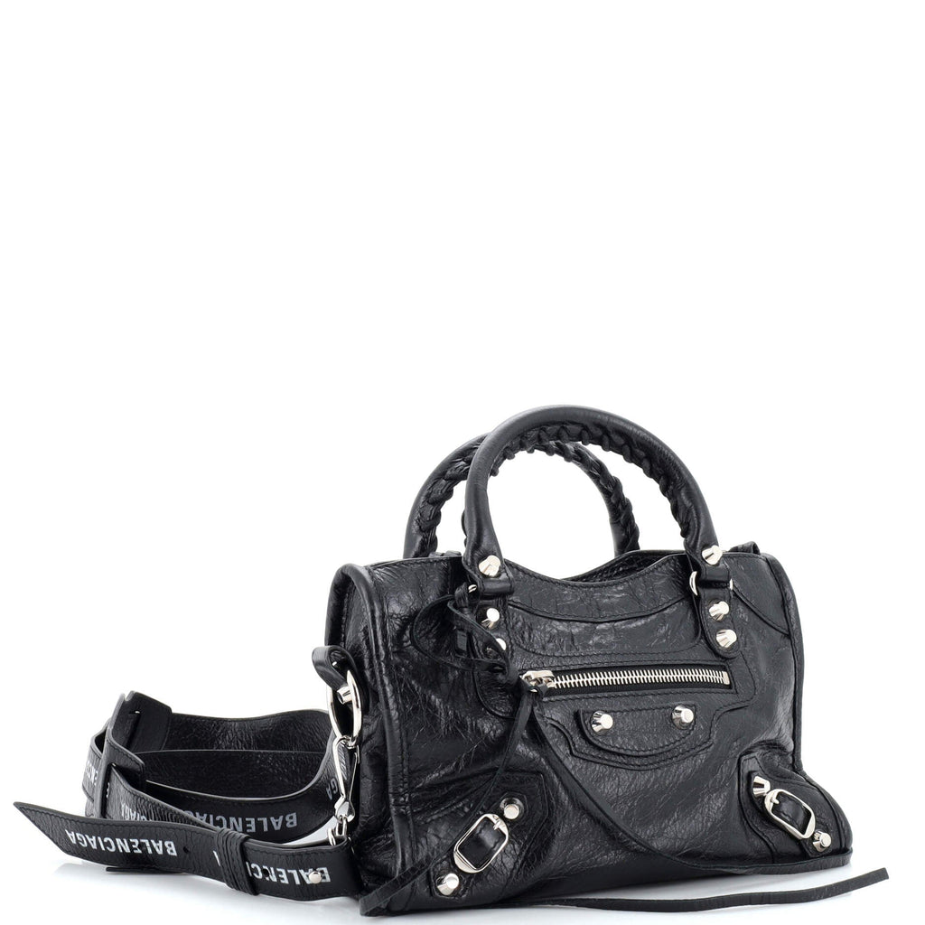 Logo Strap City Classic Studs Bag Leather Mini