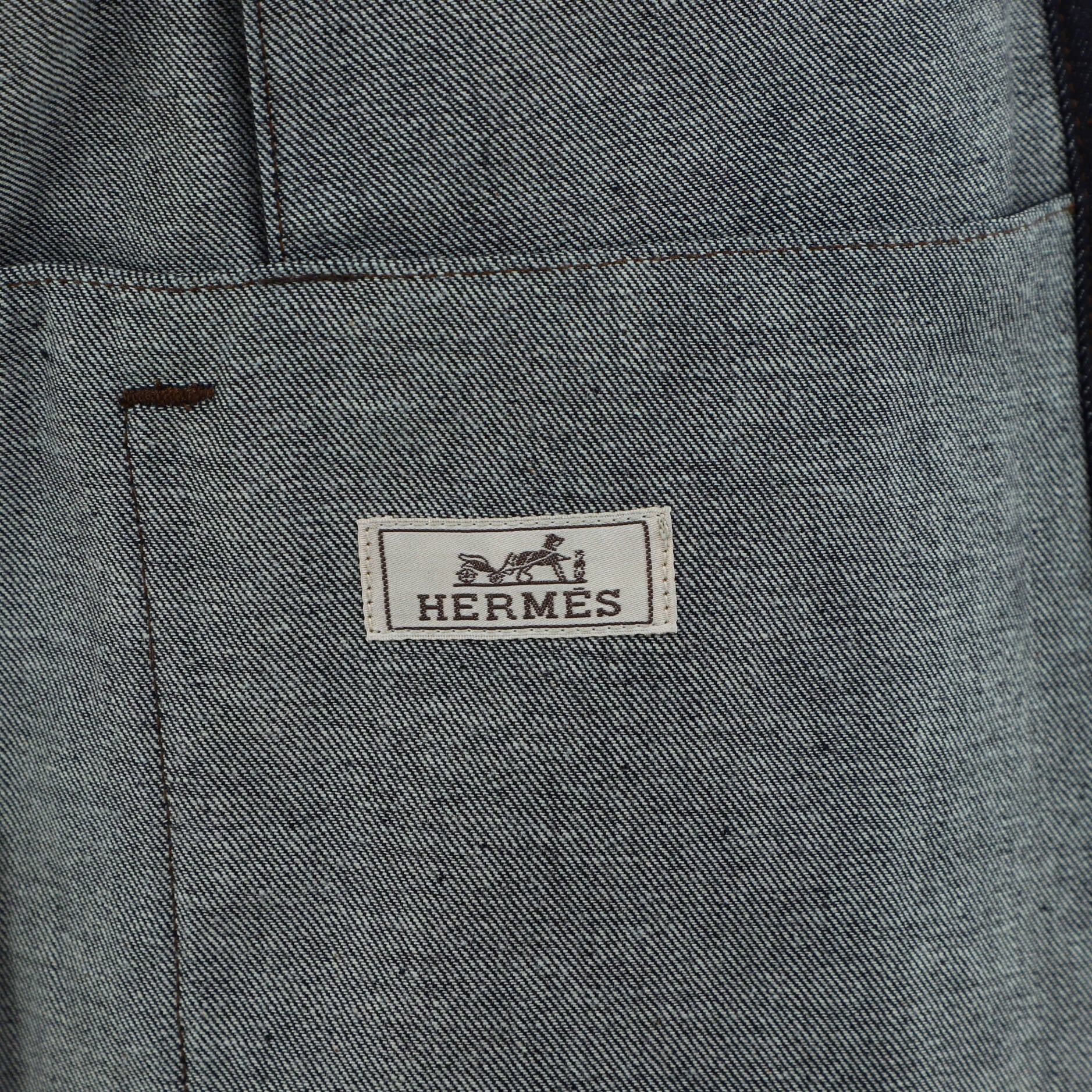 Men's Icones au Carre Jacket Embroidered Denim