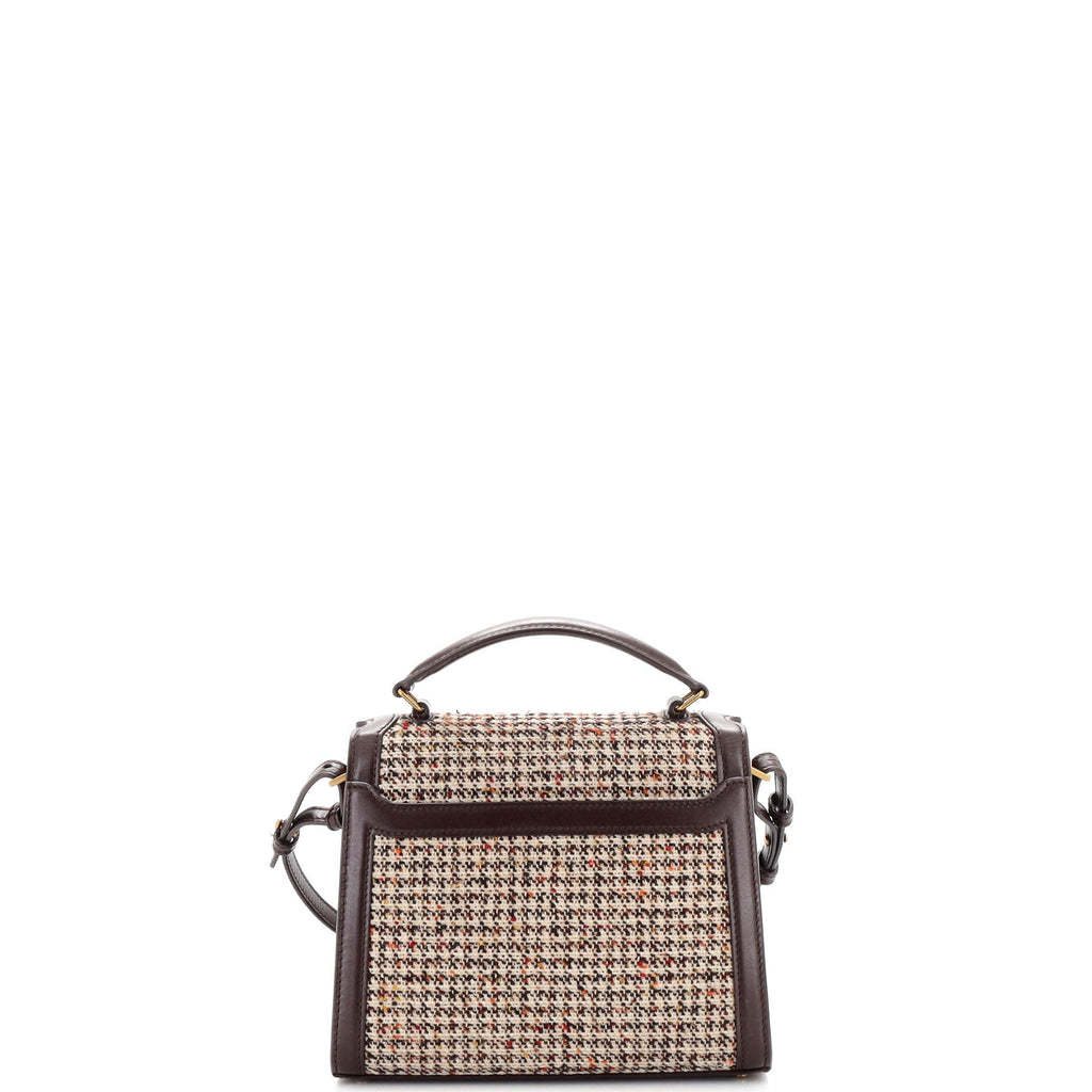 Cassandra Top Handle Bag Tweed with Leather Mini