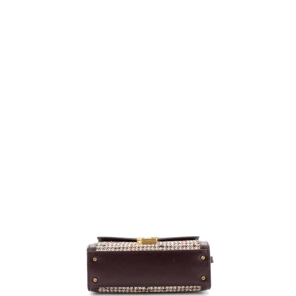 Cassandra Top Handle Bag Tweed with Leather Mini