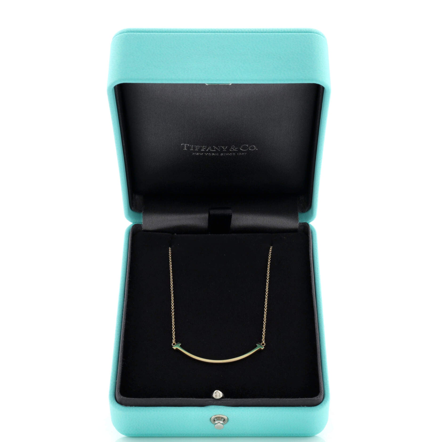 T Smile Pendant Necklace 18K Yellow Gold Small