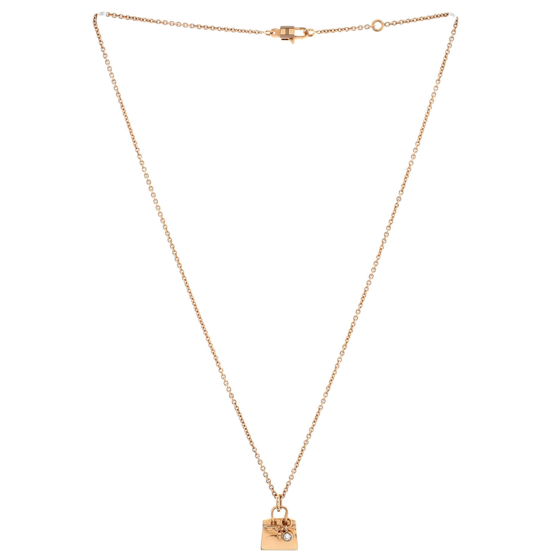 Birkin Amulette Pendant Necklace 18K Rose Gold with Diamond