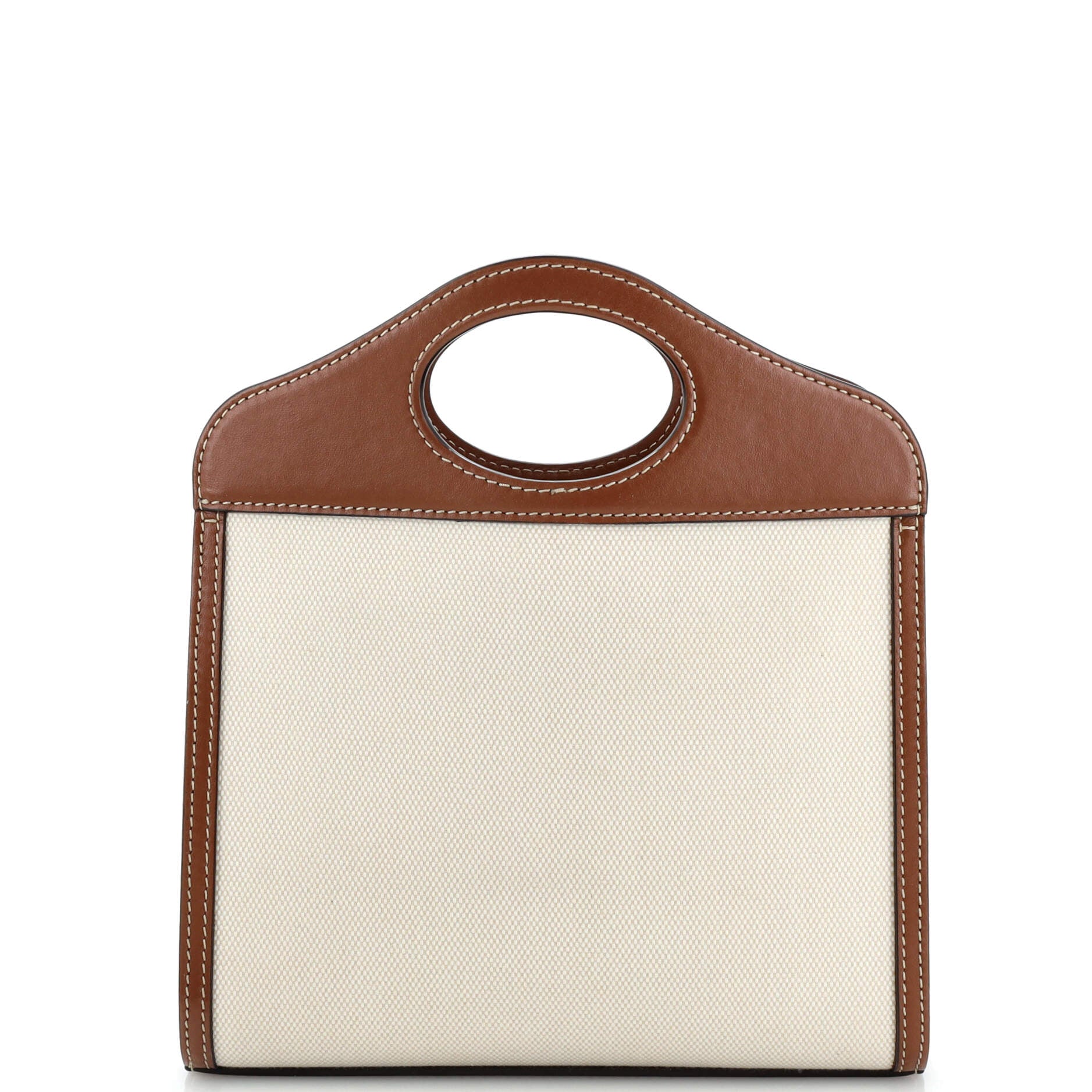 Logo Pocket Tote Canvas with Leather Mini