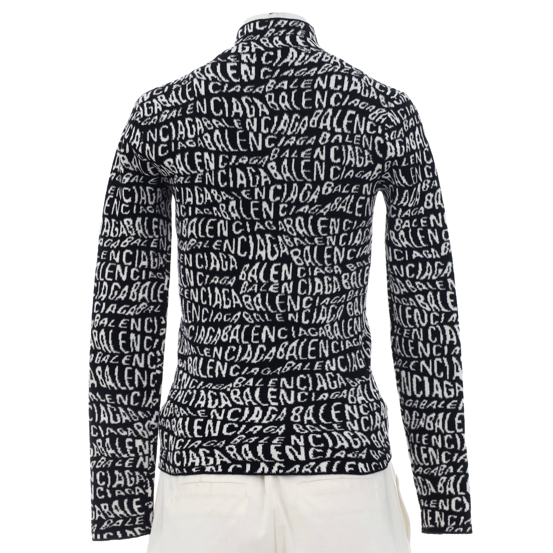 Women's All Over Logo Turtleneck Sweater Viscose and Polyamide Blend