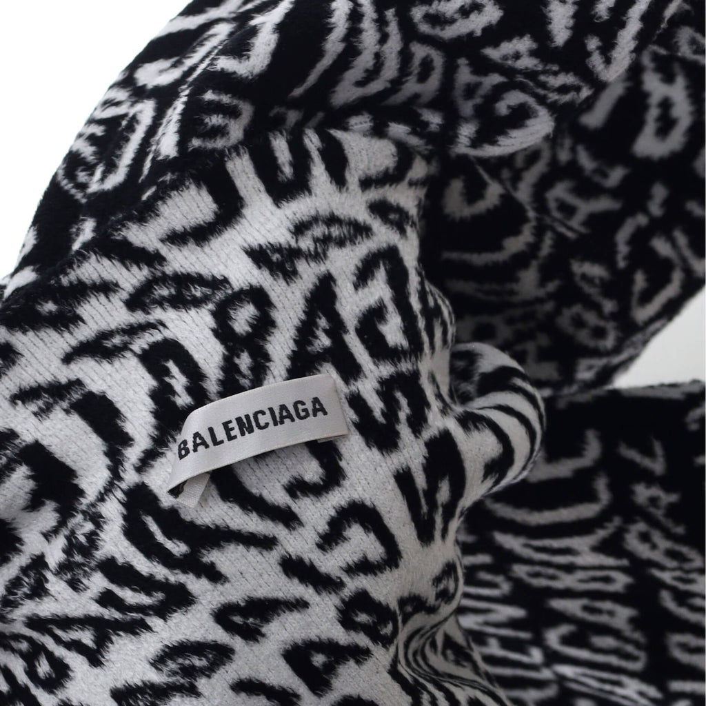 Women's All Over Logo Turtleneck Sweater Viscose and Polyamide Blend