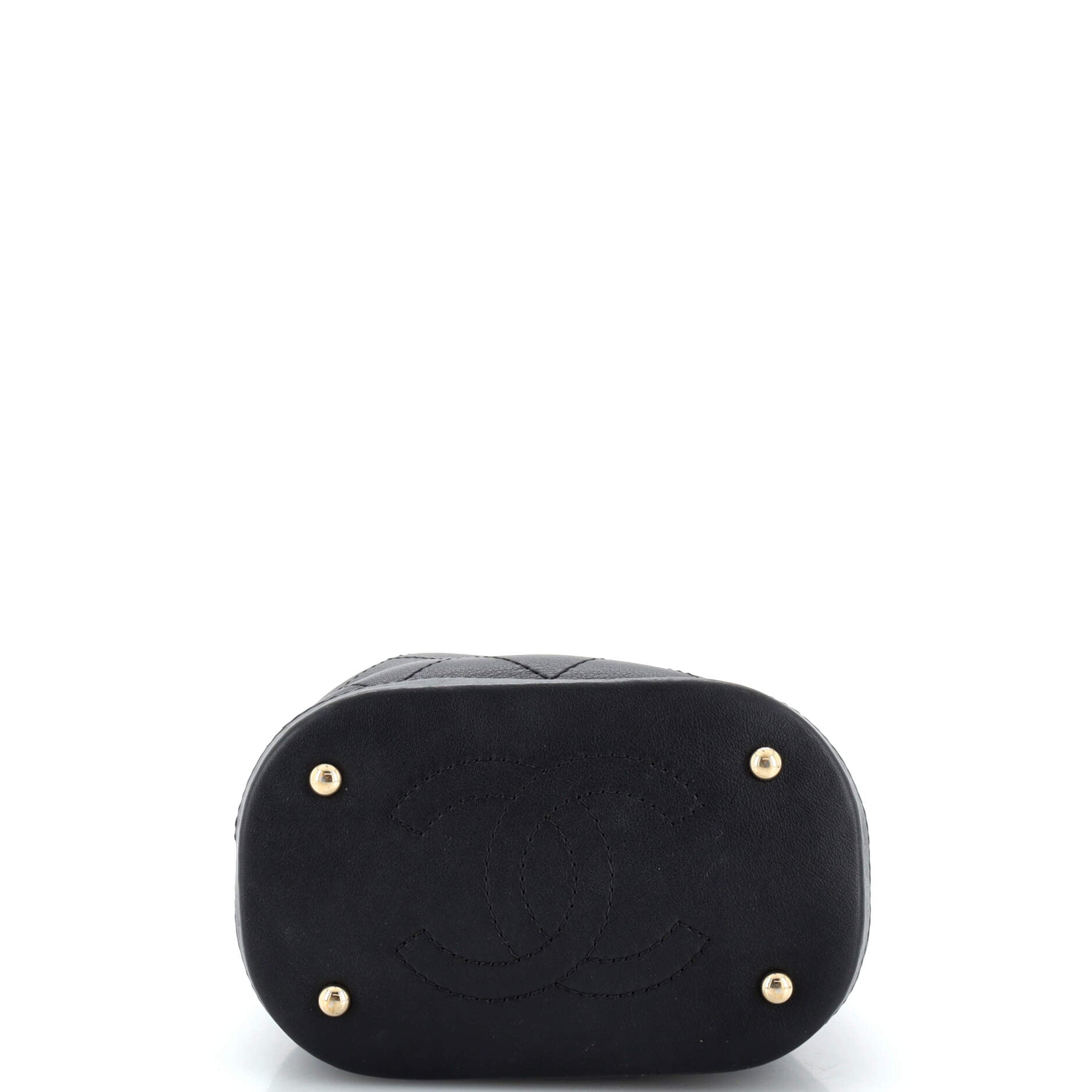 CC Drawstring Bucket Bag Quilted Calfskin Mini