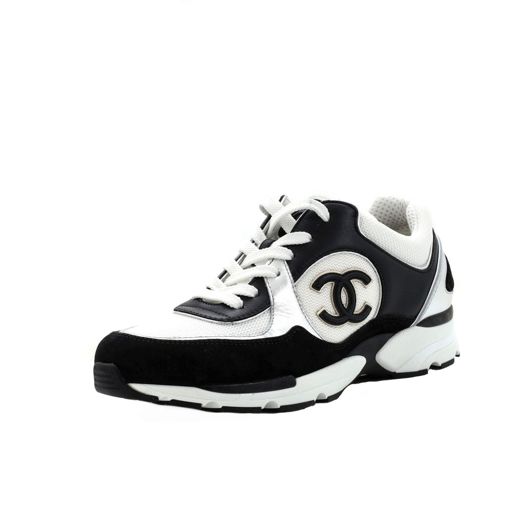 Women's CC Low-Top Sneakers Leather and Fabric with Suede