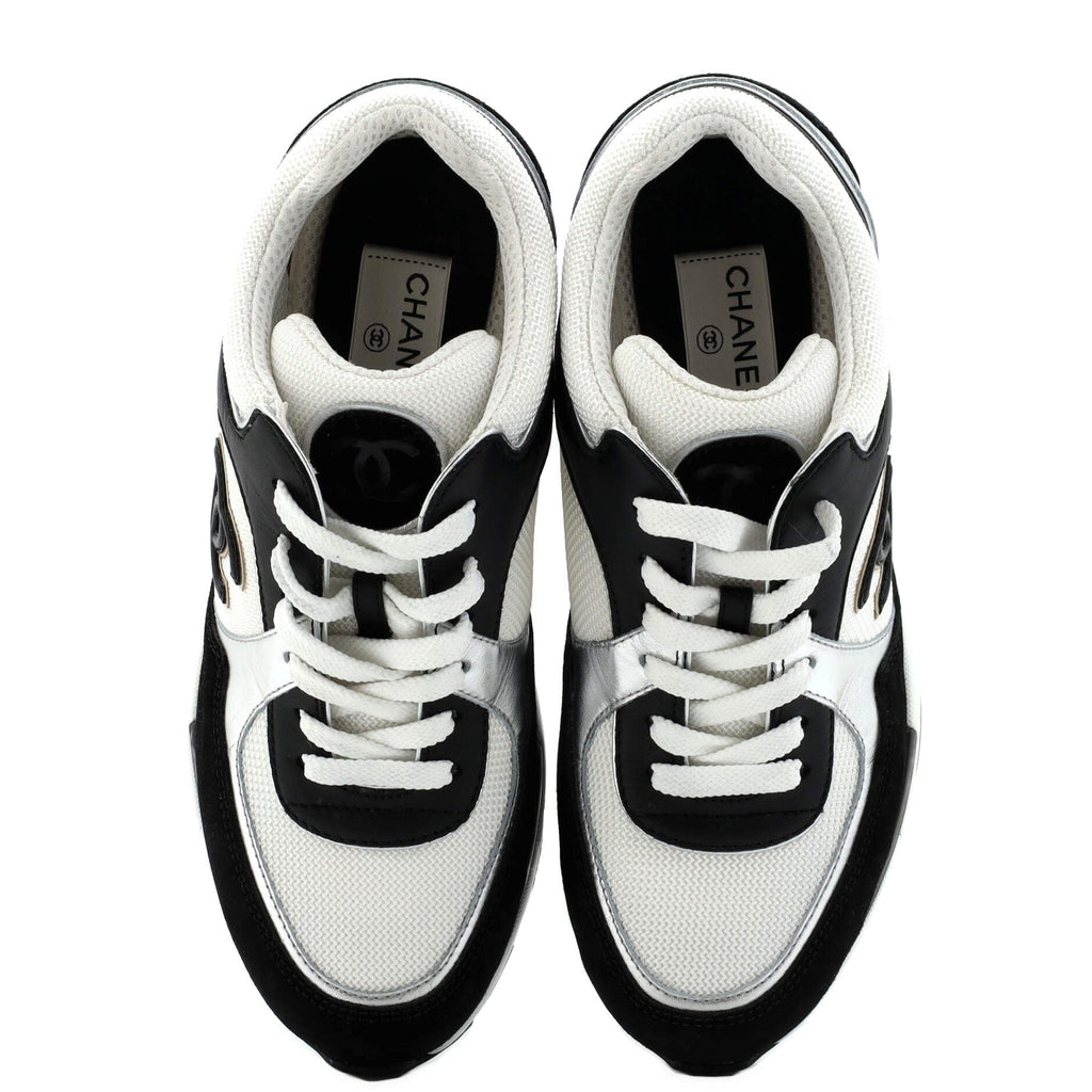 Women's CC Low-Top Sneakers Leather and Fabric with Suede