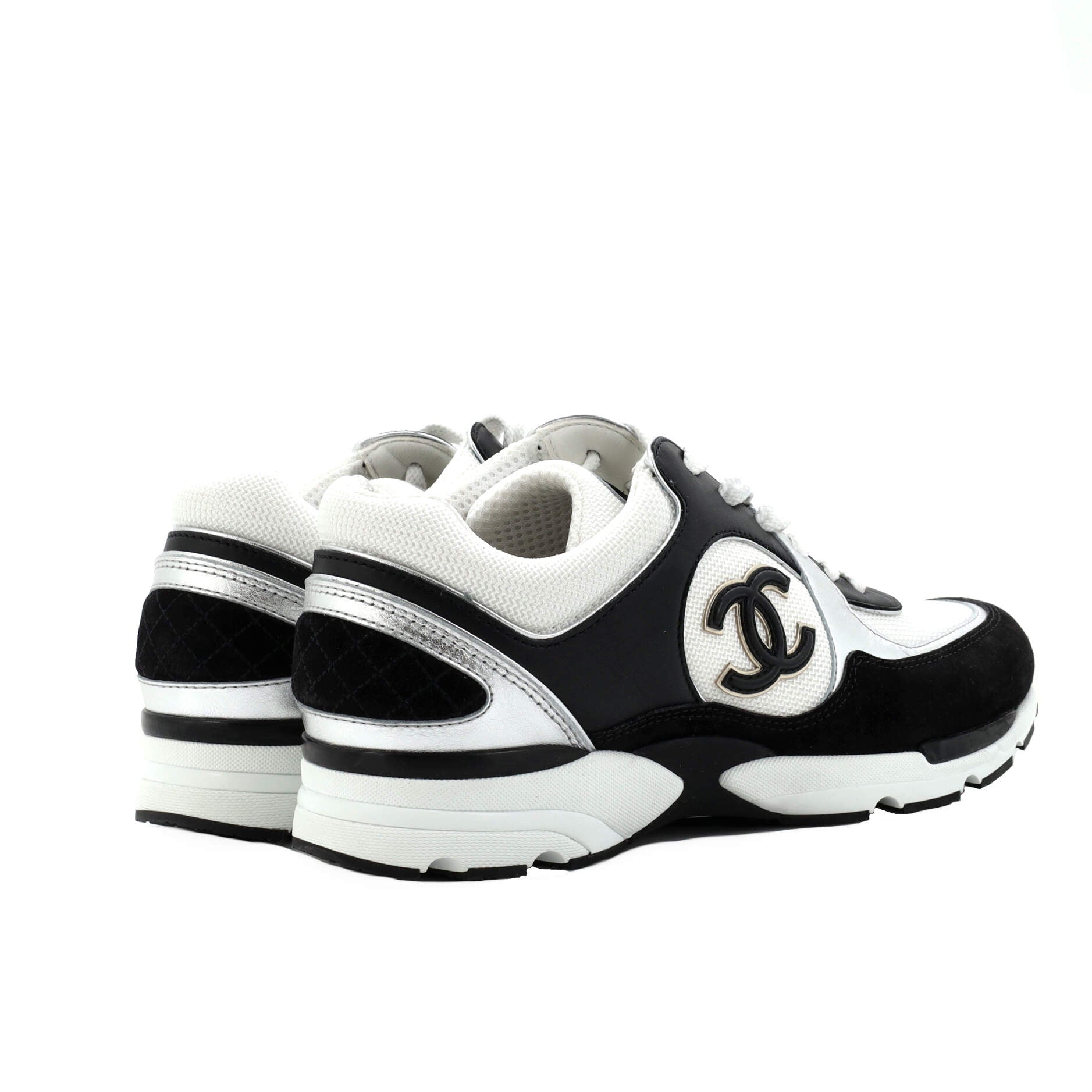 Women's CC Low-Top Sneakers Leather and Fabric with Suede