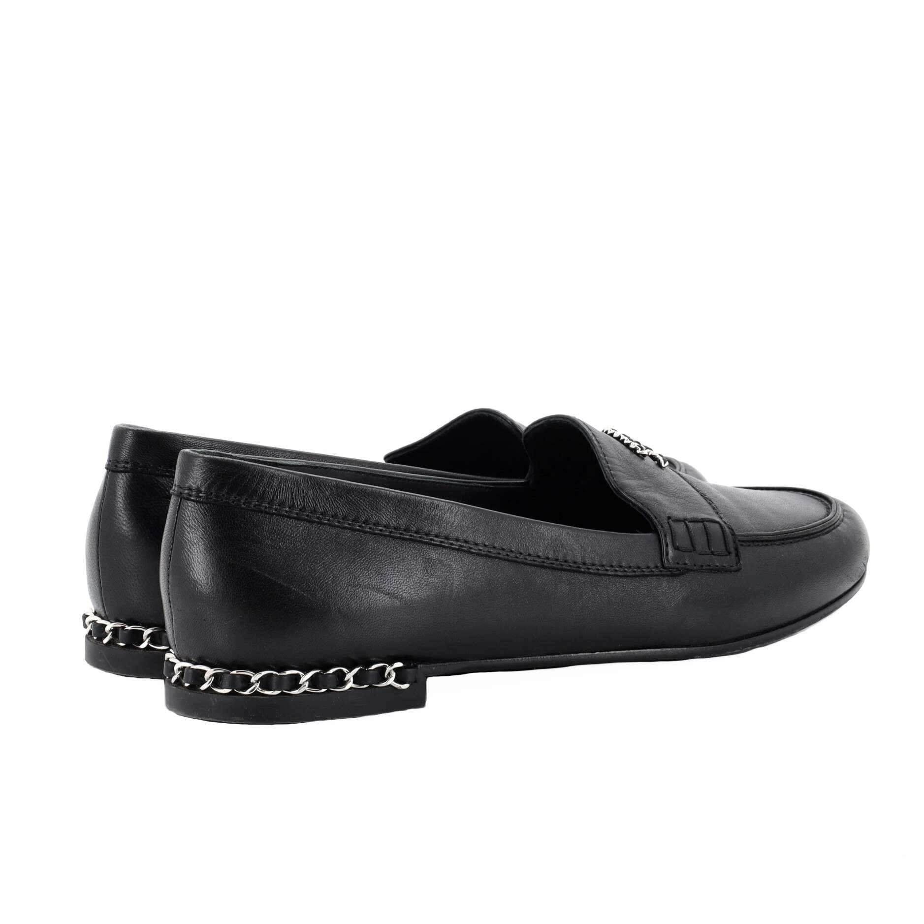 Women's CC Chain Mocassin Loafers Leather