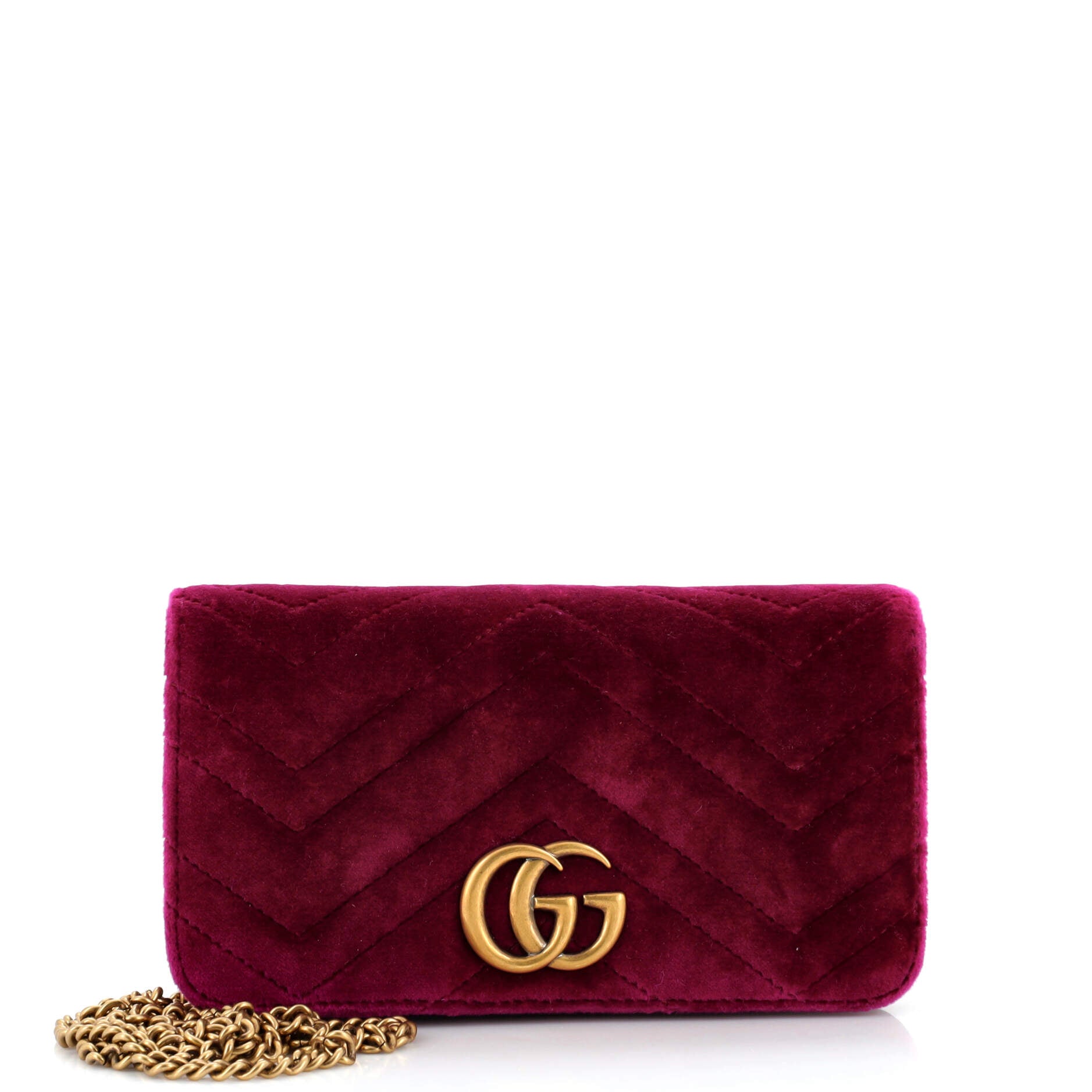 GG Marmont Chain Flap Bag Matelasse Velvet Mini