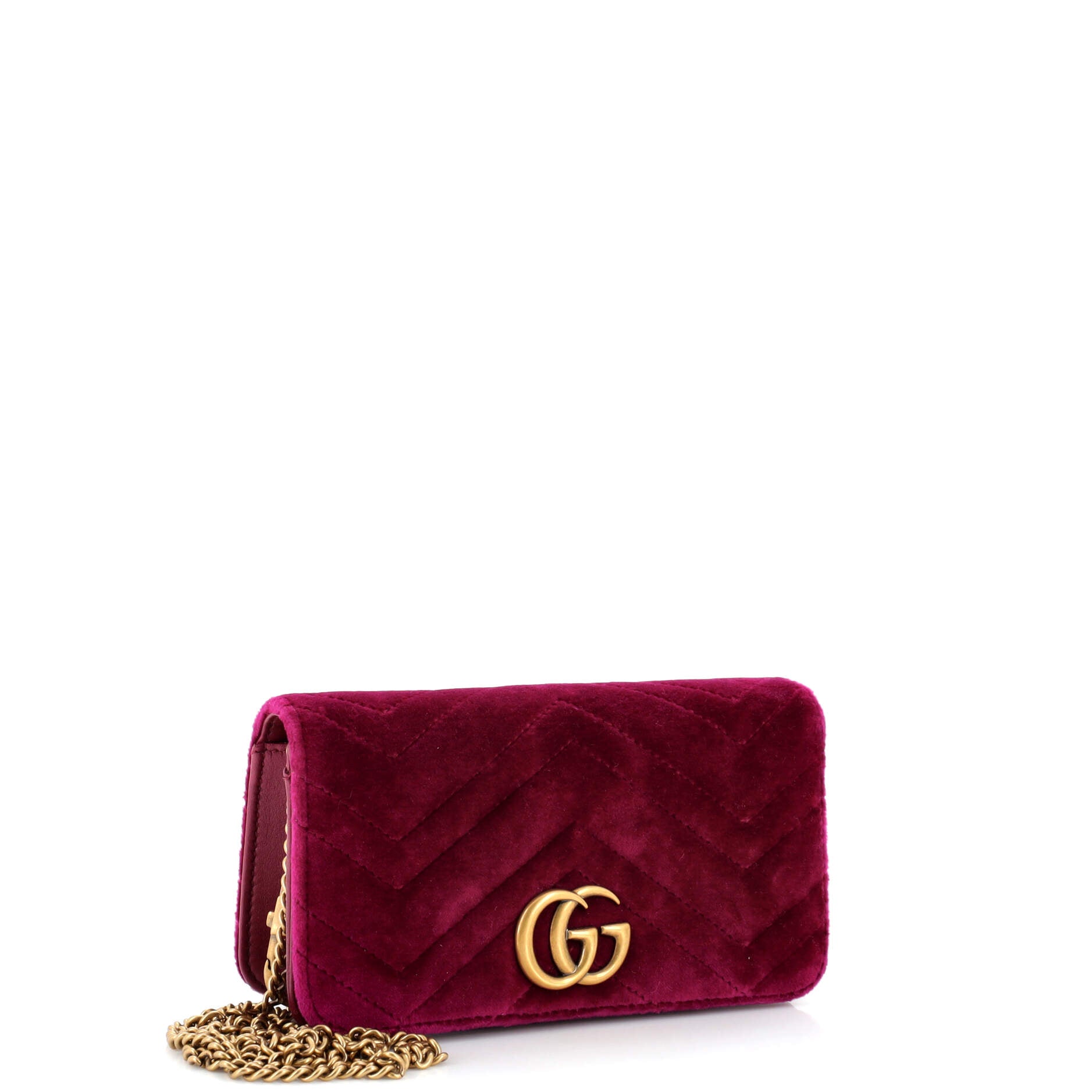 GG Marmont Chain Flap Bag Matelasse Velvet Mini