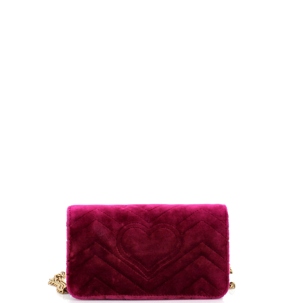 GG Marmont Chain Flap Bag Matelasse Velvet Mini