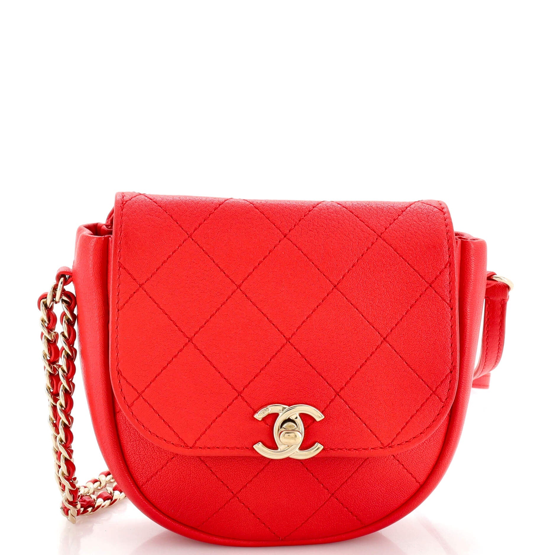 Casual Trip Messenger Bag Quilted Lambskin Mini