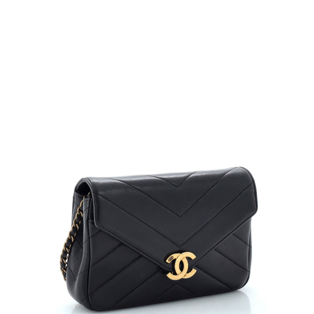 Coco Envelope Flap Bag Chevron Leather Mini